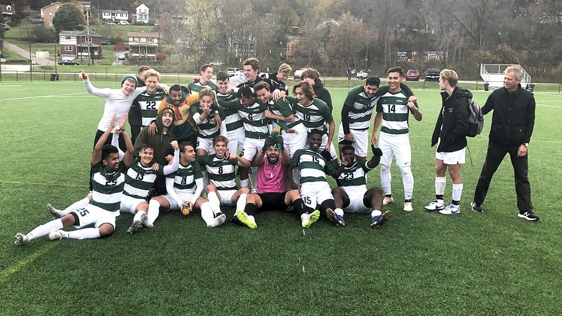Team celebration on the field